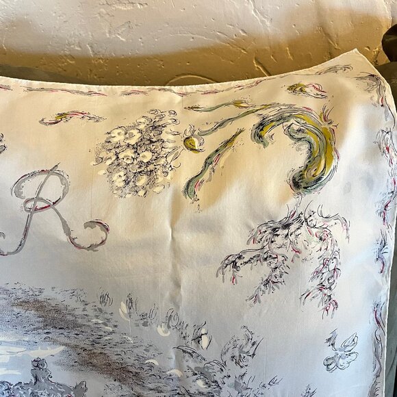 1977 Oliver Messel Grey Silver Silk Scarf, Coronation Queen Elizabeth II - Picture 7 of 14